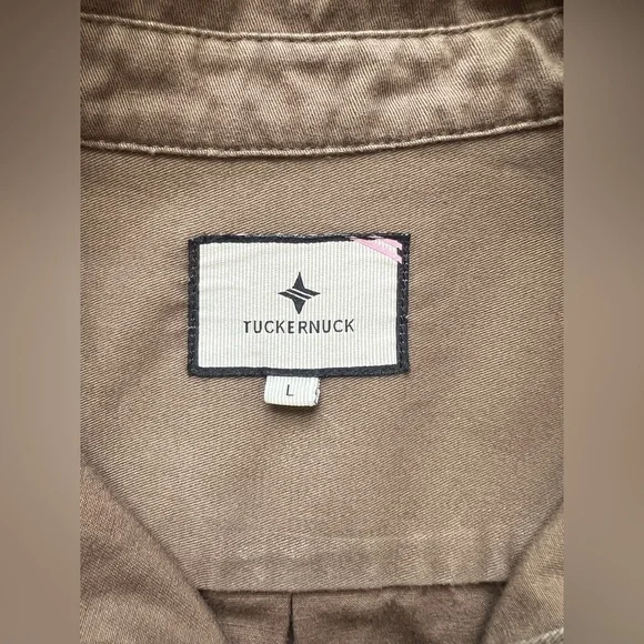 Tuckernuck Callahan Shirt Dress Sea Green Chino Cotton Button Front Size L - Picture 8 of 15